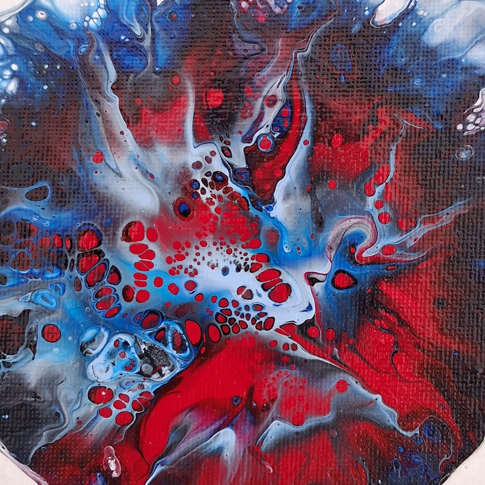 "Overwatch" Acrylic Pour Painted Canvas Panel